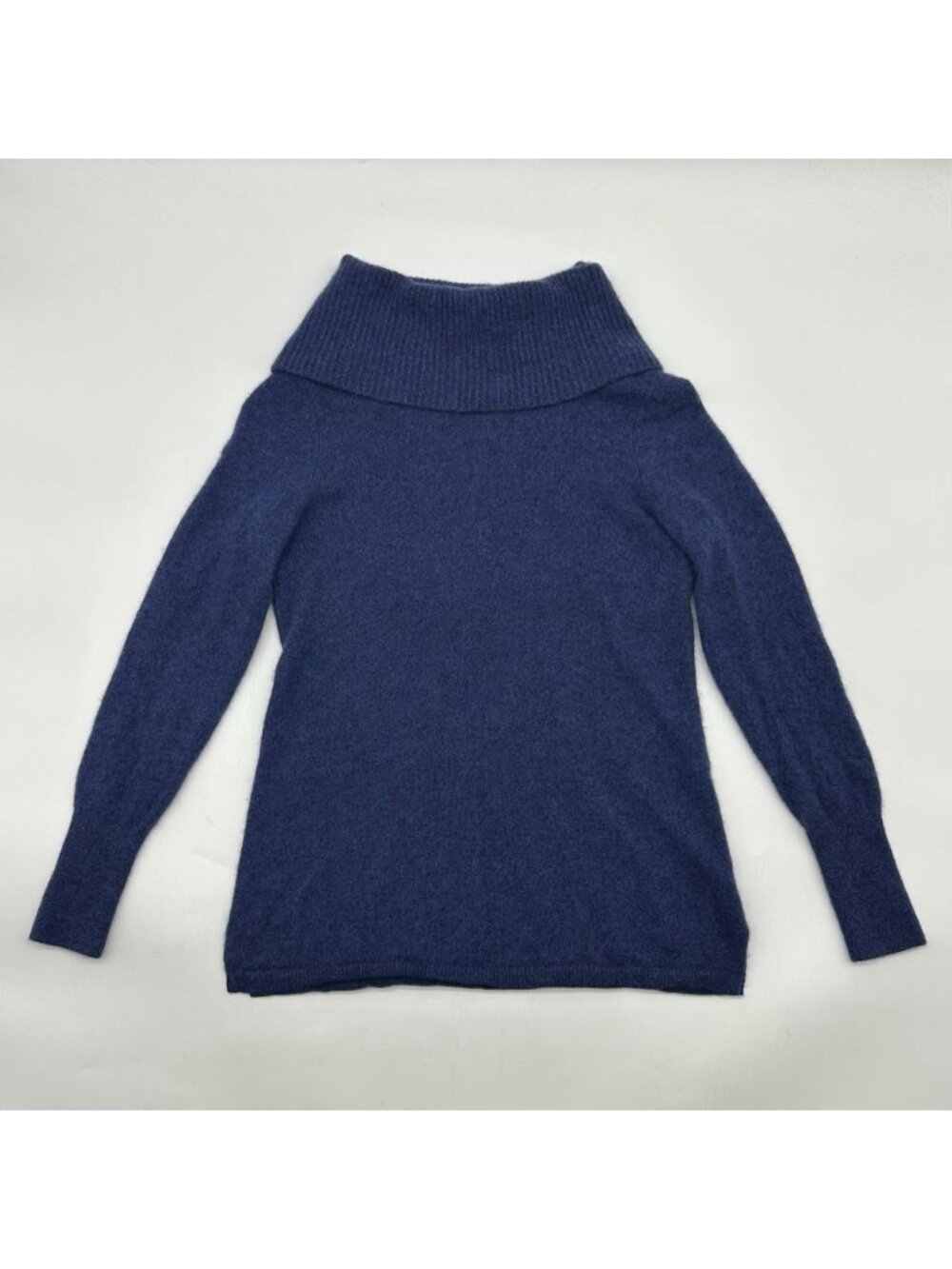 Talbots Pure Cashmere Size Small Blue Long Sleeve Pullover Turtleneck Sweater